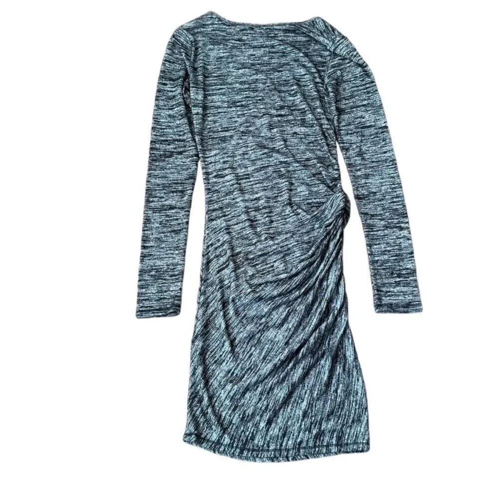 Rag & bone Twist Ruched Long Sleeve Bodycon Mini Dress in Heathered Black Small